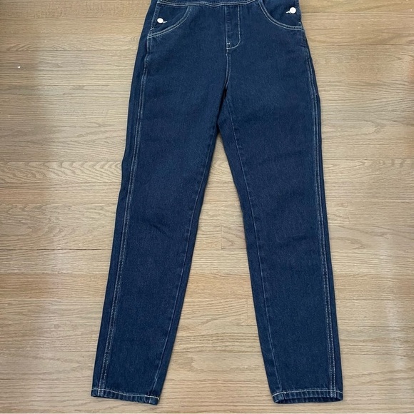 REVOLVE WeWoreWhat Basic Denim 100% Cotton Overalls in Dark Wash Size small - Picture 4 of 8